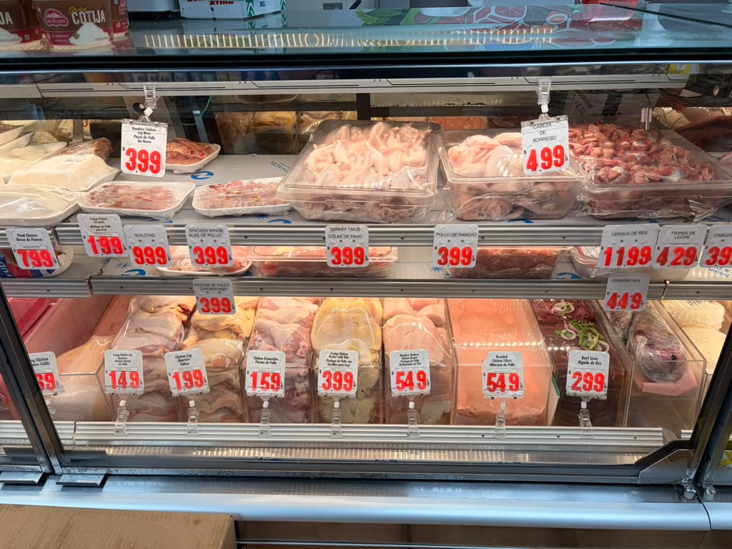 Chicken case: wings, drumsticks, leg quarters and breasts